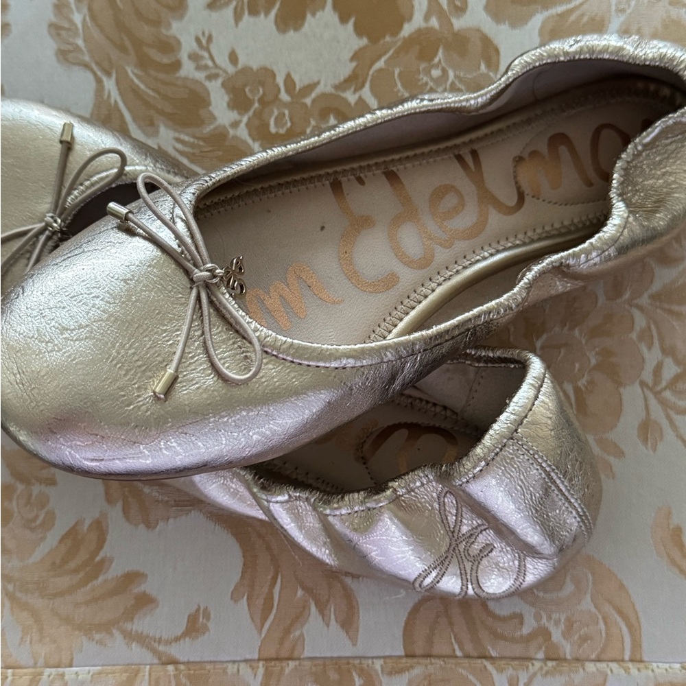 Sam Edelman Metallic Gold Flats